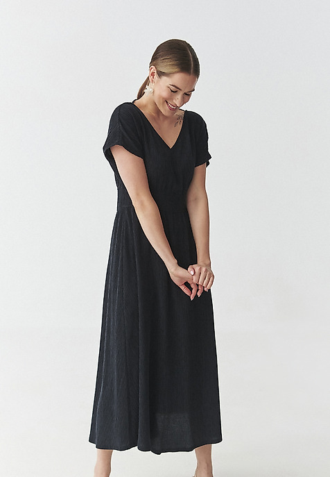 LONG DRESS WITH KIMONO SLEEVES — TABITA 2 NAVY BLUE 2