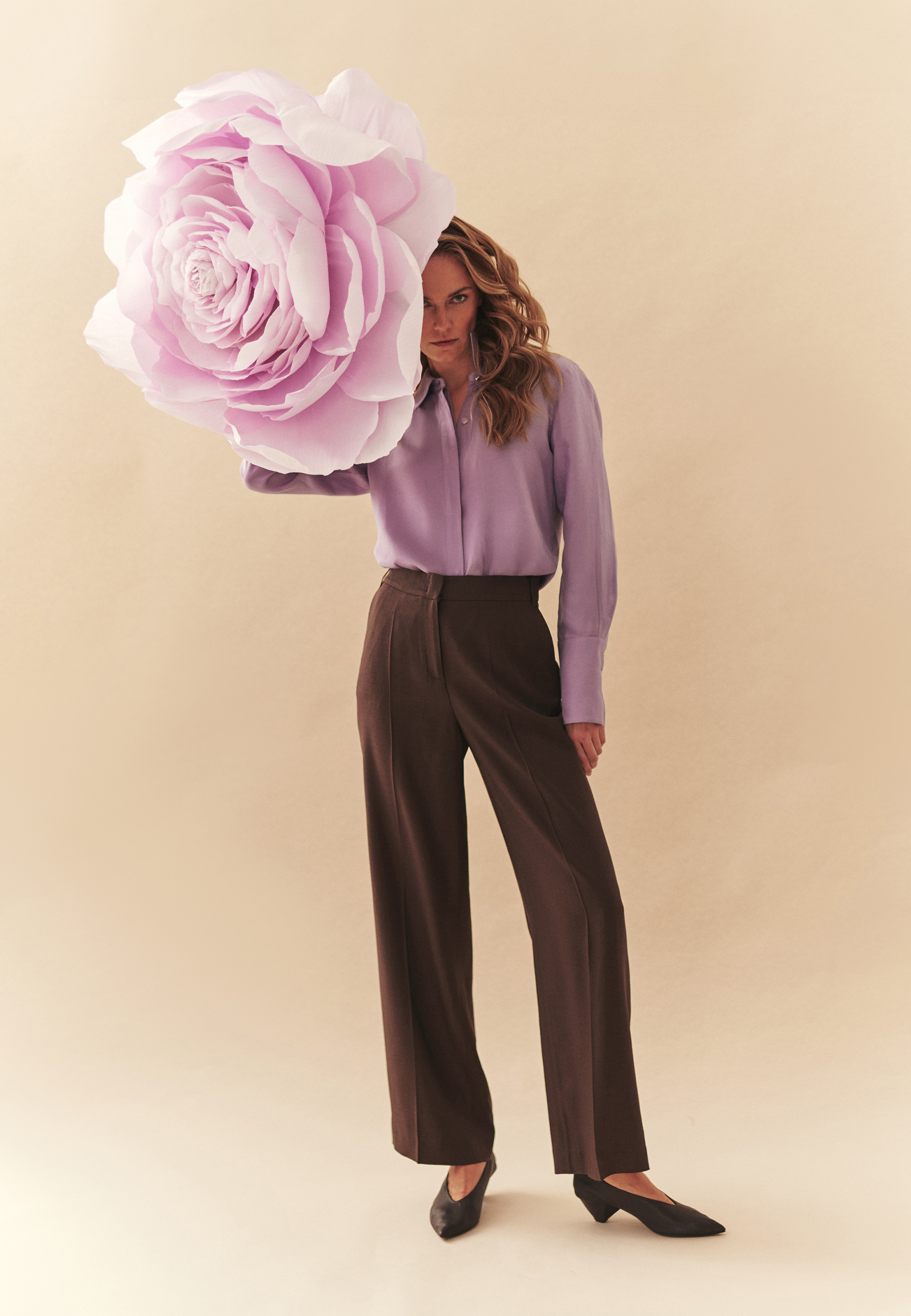 BRĄZOWE SPODNIE Z KANTEM - MASDA 2 BRĄZOWY 2