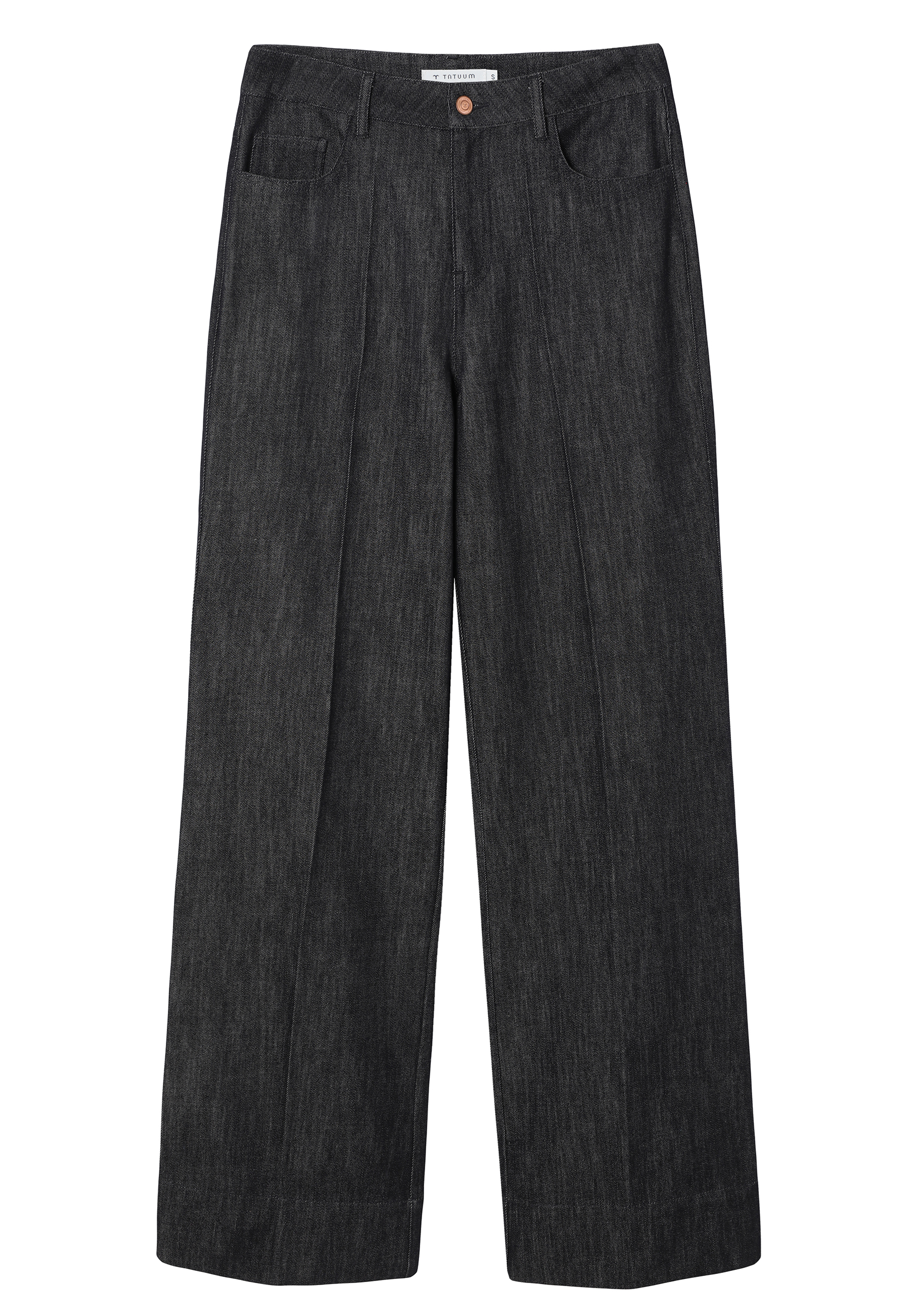 DENIMOWE SPODNIE Z WYDŁUŻONĄ NOGAWKĄ - MOSS GRANATOWY 2