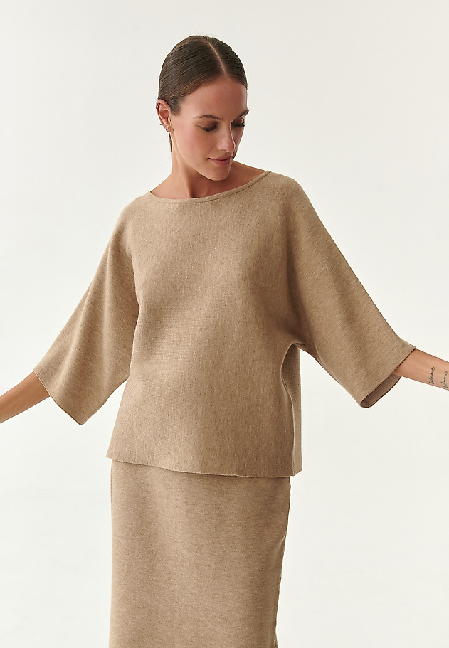 LADIES' SIMPLE SWEATER RAFIA LADIES' SIMPLE SWEATER RAFIA BEIGE 1