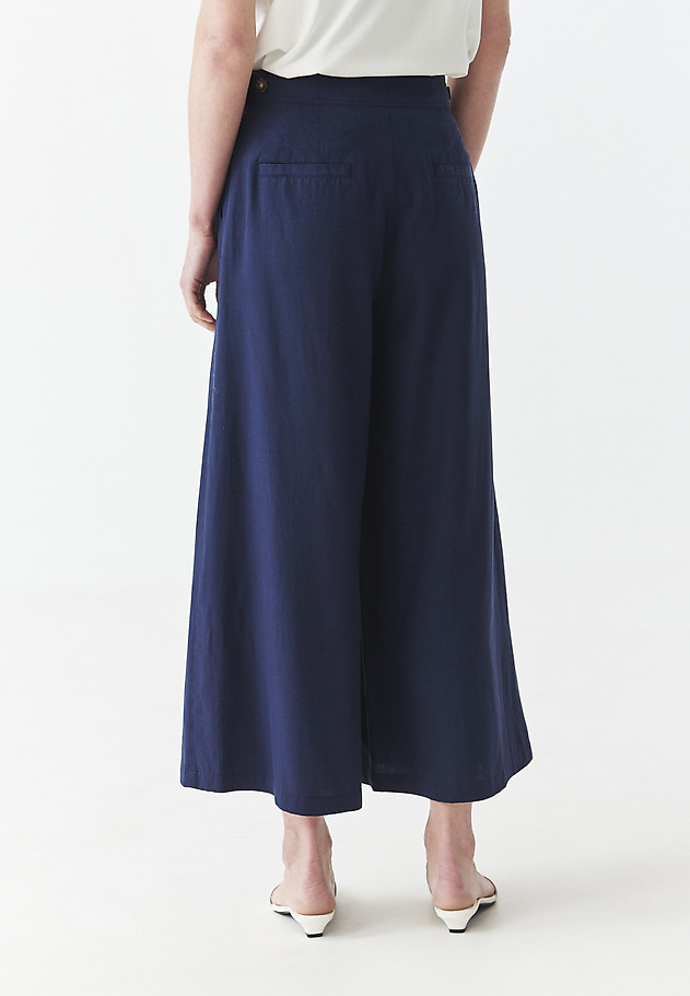 TROUSERS IN LYOCELL AND LINEN - MASKAN TROUSERS IN LYOCELL AND LINEN - MASKAN NIEBIESKI 3