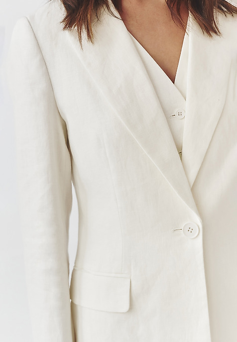 STYLISH LADIES’ LINEN BLAZER  - LAMIA 1 ECRU 2