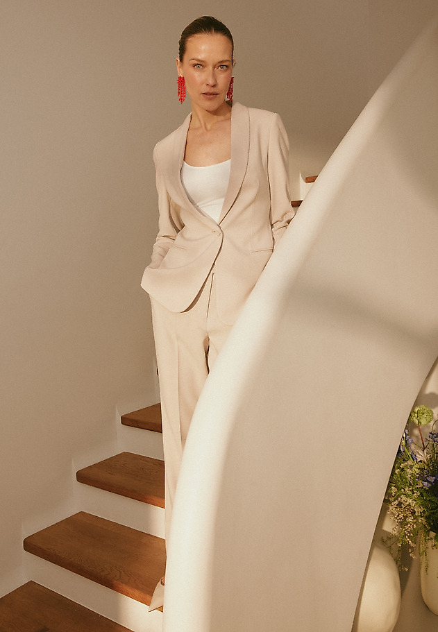 BEIGE WOVEN BLAZER — LAMIANA BEIGE WOVEN BLAZER — LAMIANA BEŻOWY 1