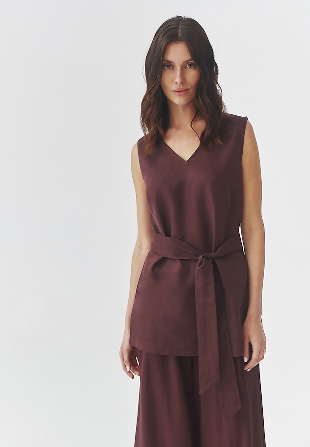 DÁMSKÁ LNĚNÁ HALENKA SE ZAVAZOVÁNÍM V PASE - FLAVIA DÁMSKÁ LNĚNÁ HALENKA SE ZAVAZOVÁNÍM V PASE - FLAVIA FIALOVÁ 3