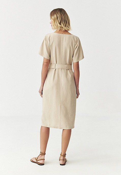 LYOCELL WOVEN DRESS - LORIA BEIGE 2