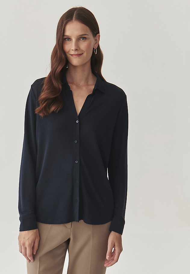 LADIES’ SHIRT WITH LONG SLEEVES - LARYSA LADIES’ SHIRT WITH LONG SLEEVES - LARYSA GRANATOWY 3