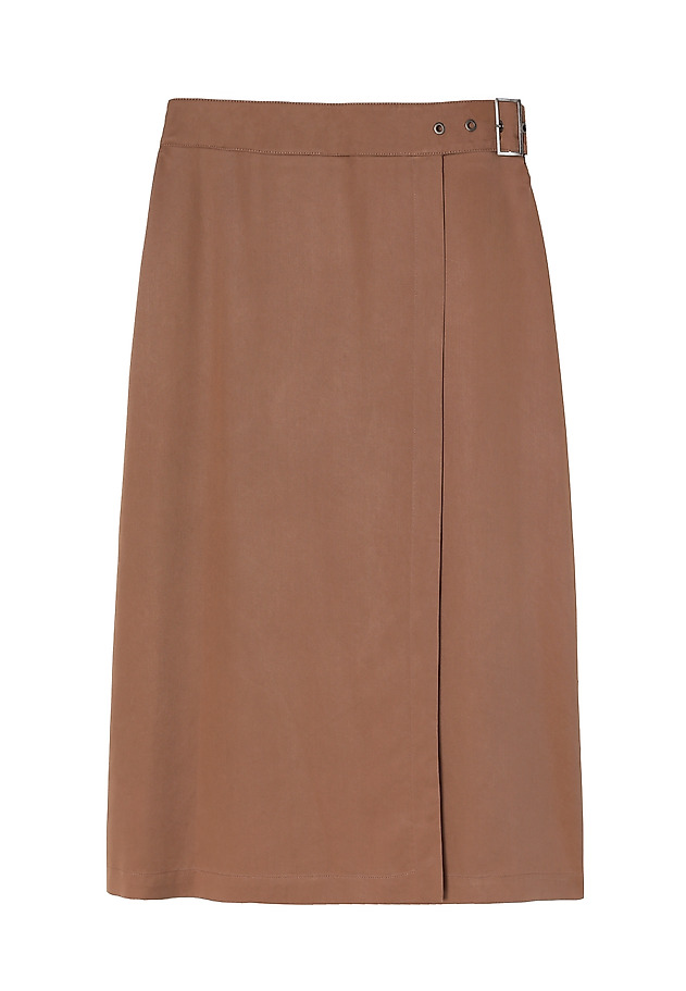 LYOCELL ENVELOPE SKIRT - SKINOS LYOCELL ENVELOPE SKIRT - SKINOS BEŻOWY 8