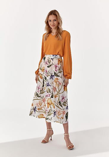 ROZKLOSZOWANA SPÓDNICA W KWIATY RONA ROZKLOSZOWANA SPÓDNICA W KWIATY RONA