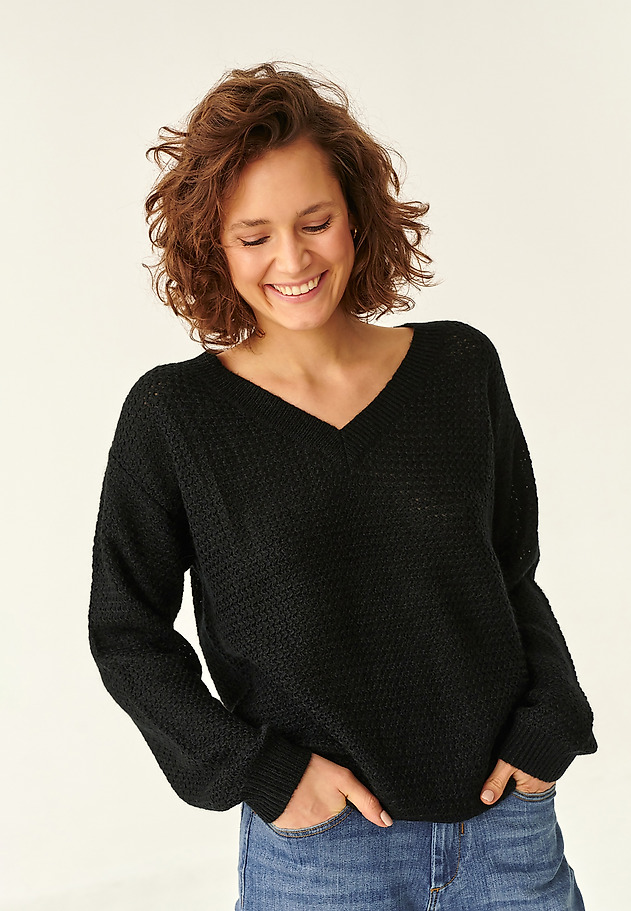STRUKTURALNY SWETER DAMSKI LASO 1 STRUKTURALNY SWETER DAMSKI LASO 1 CZARNY 3