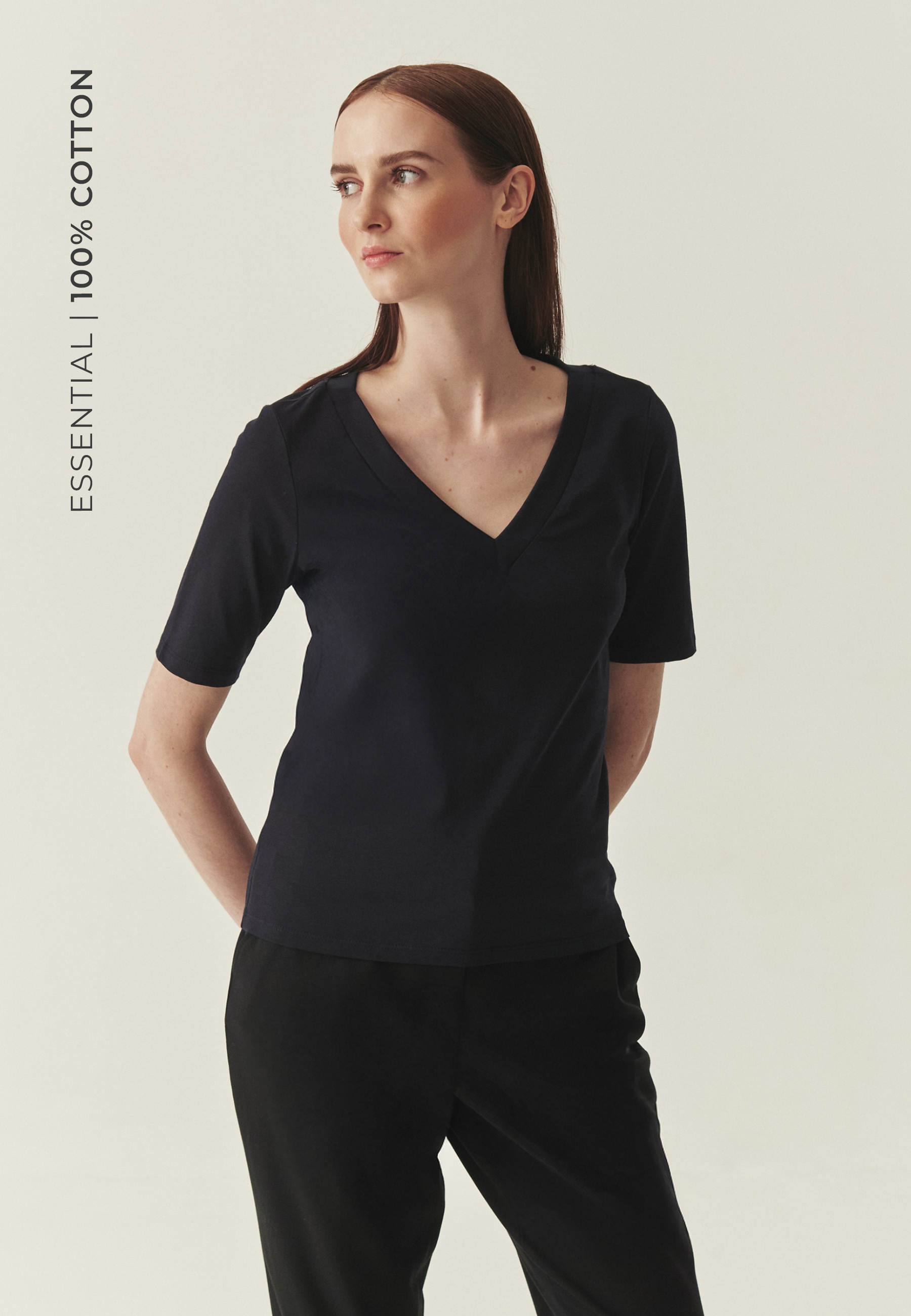 SWOBODNA BLUZKA Z BAWEŁNY - RABA GRANATOWY 2