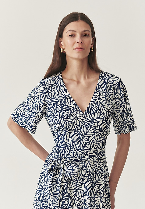 LADIES' DRESS IN LENZING™ ECOVERO™ VISCOSE - MATSE CZ BLUE 2
