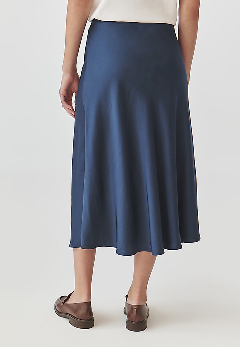 STYLISH LADIES’ SATIN SKIRT - SATINI 6 BLUE 2