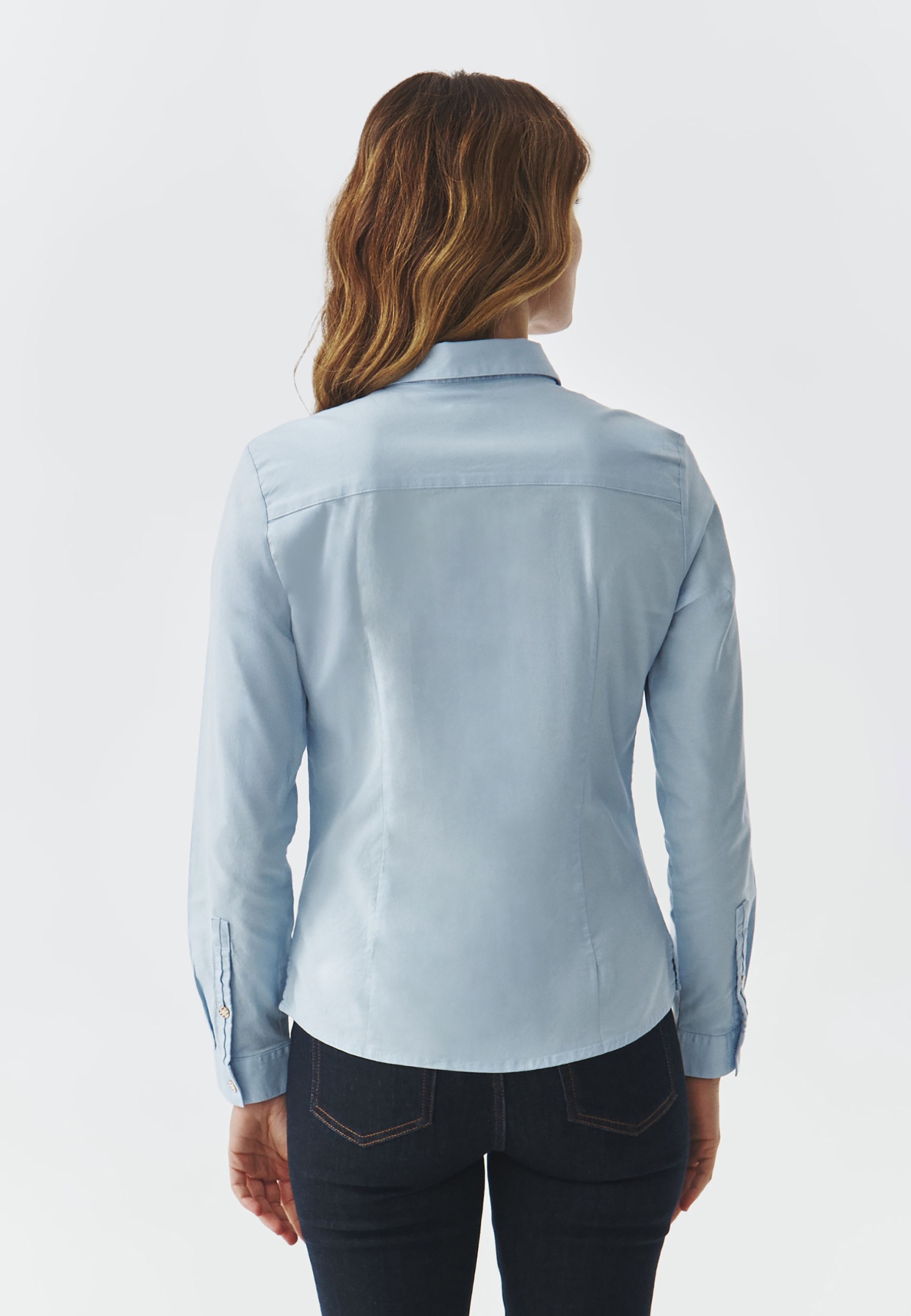 TKANINOWA KOSZULA DAMSKA Z MISIEM USZATKIEM — ELIZA NIEBIESKI 2