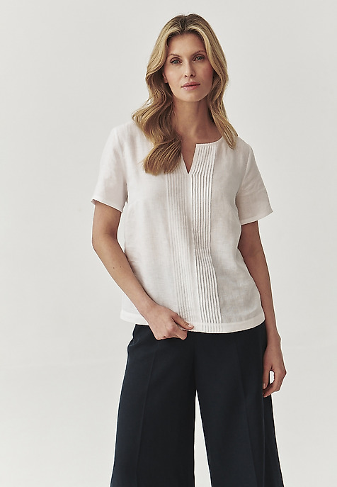 LADIES’ LINEN BLOUSE - PEMILIANA WHITE 2
