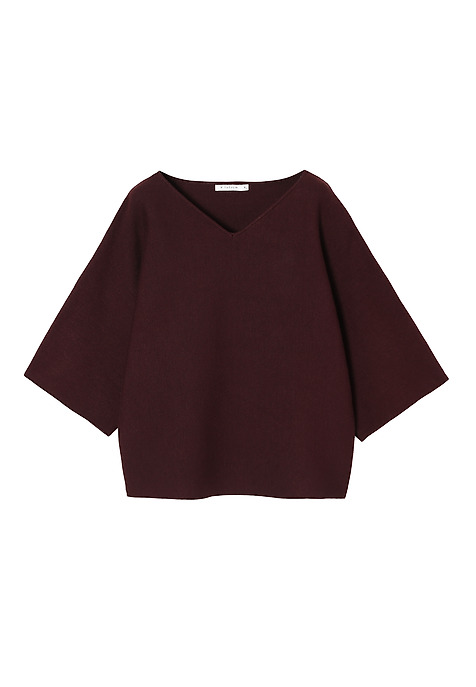 LADIES' JUMPER WITH WIDE SLEEVES AND CREW NECKLINE — RAFIA PURPLE 2