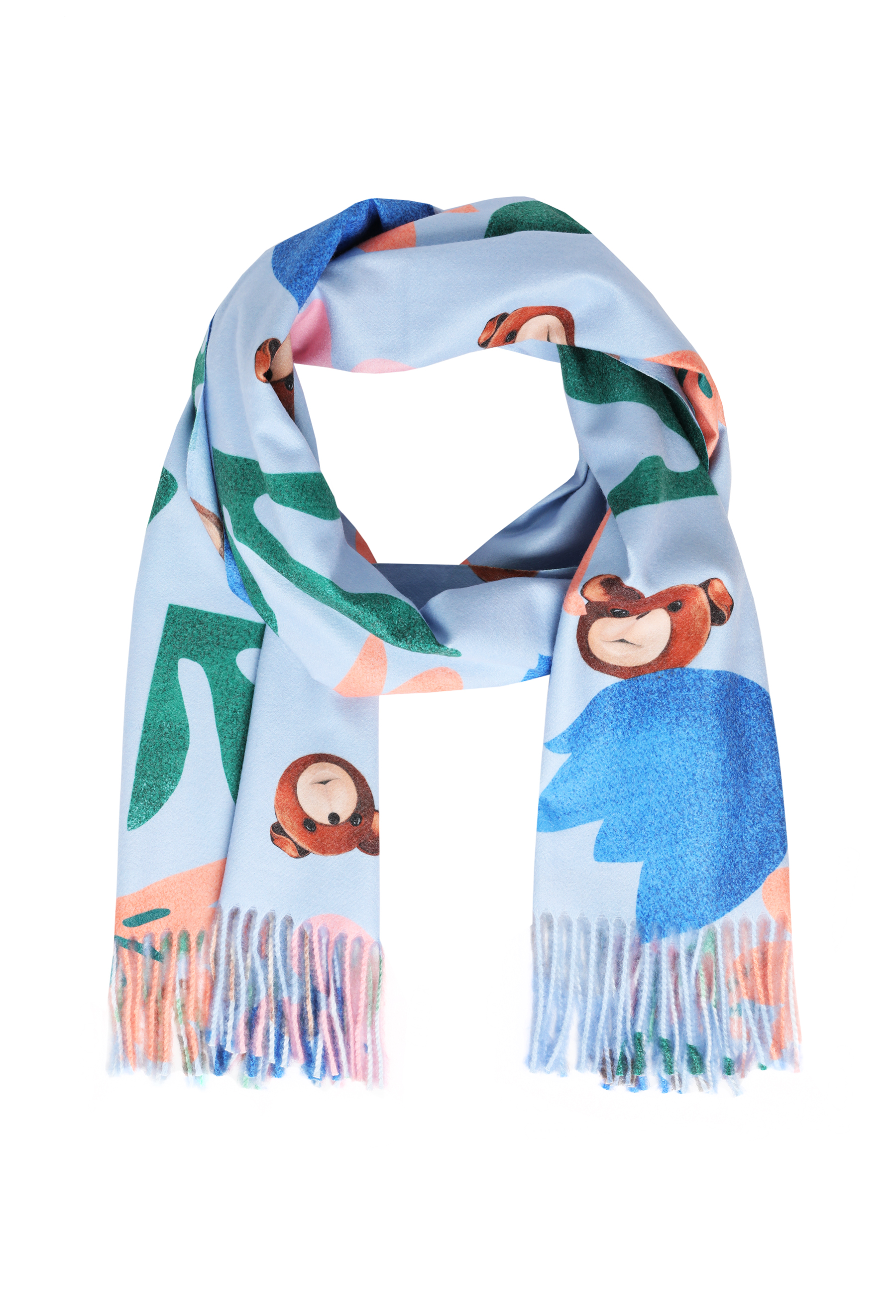 STYLOVÝ ŠÁTEK S MOTIVEM MEDVĚDA USZATEK - TINTA VÍCEBAREVNÝ 2