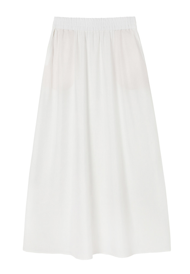 AIRY LINEN MIDI SKIRT - SAND AIRY LINEN MIDI SKIRT - SAND BIAŁY 4