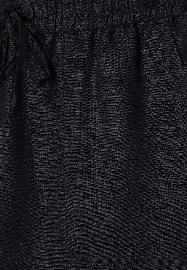 LADIES’ LINEN TROUSERS WITH STITCHED EDGES - SUMIKO LADIES’ LINEN TROUSERS WITH STITCHED EDGES - SUMIKO GRANATOWY 6