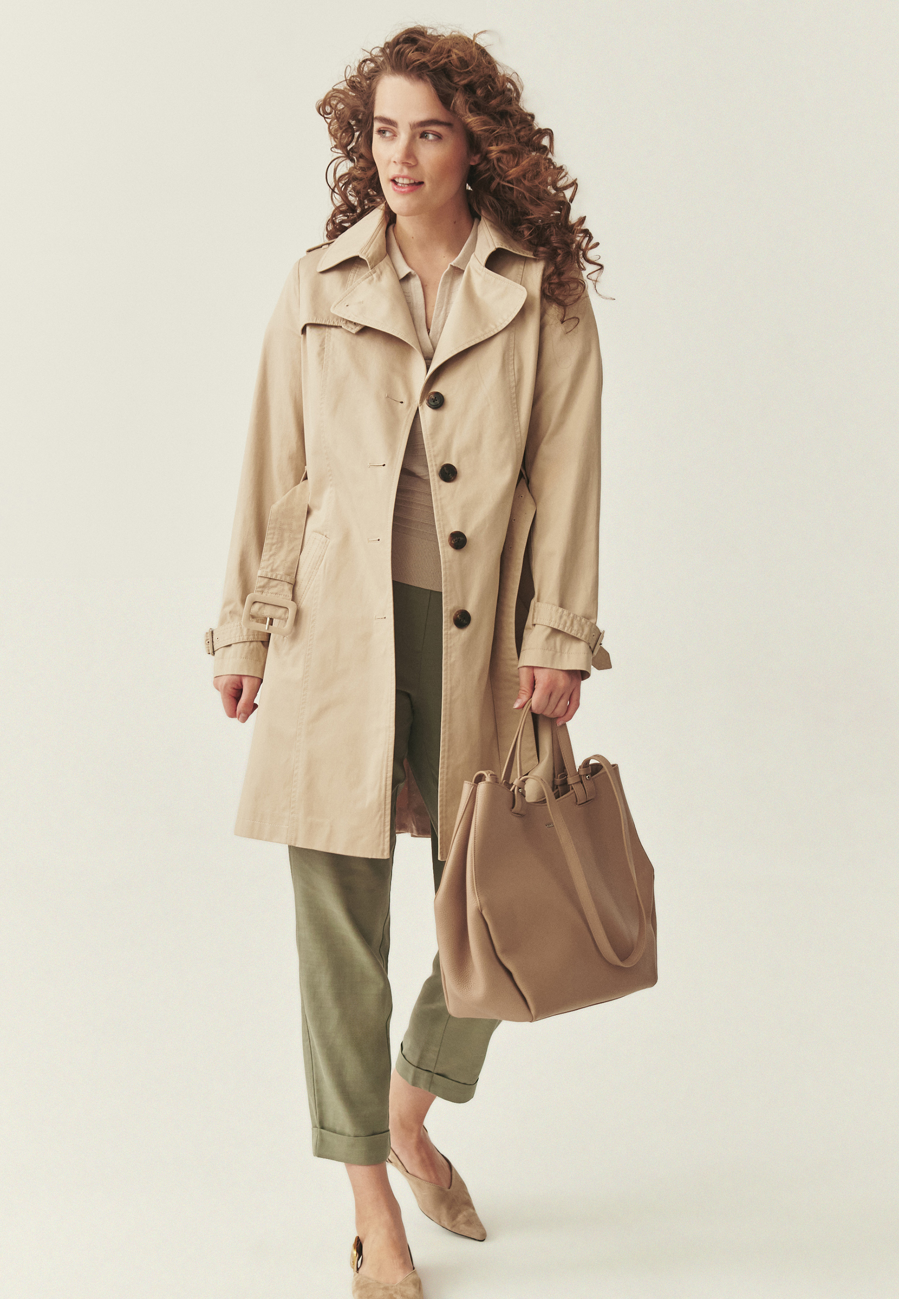 BAWEŁNIANY TRENCZ - MEGANA BEŻOWY 2