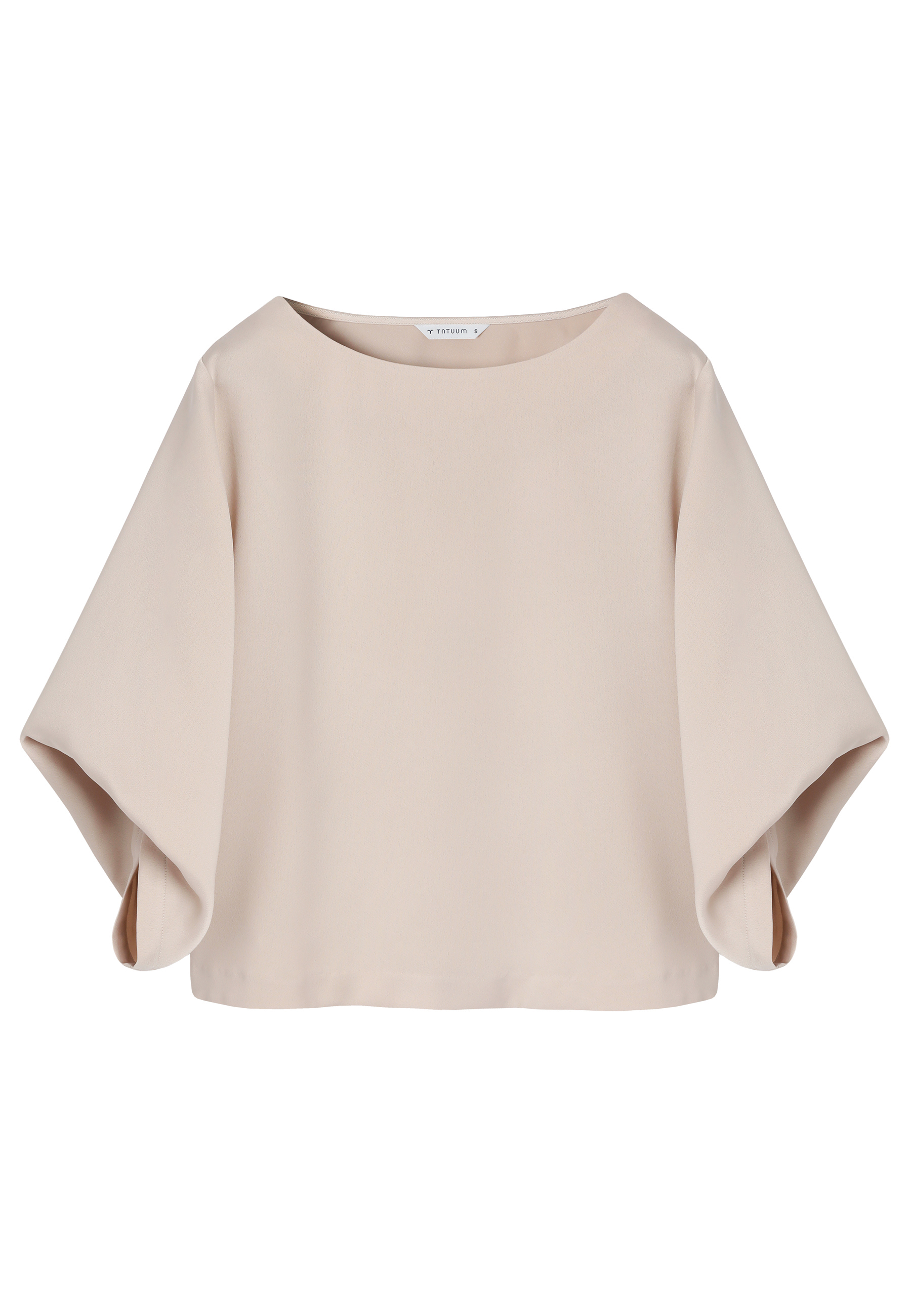 SATYNOWA BLUZKA Z SZEROKIM RĘKAWEM - LAMA 1 SZARY 2