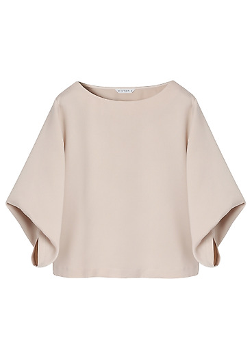 SATYNOWA BLUZKA Z SZEROKIM RĘKAWEM - LAMA 1 SATYNOWA BLUZKA Z SZEROKIM RĘKAWEM - LAMA 1