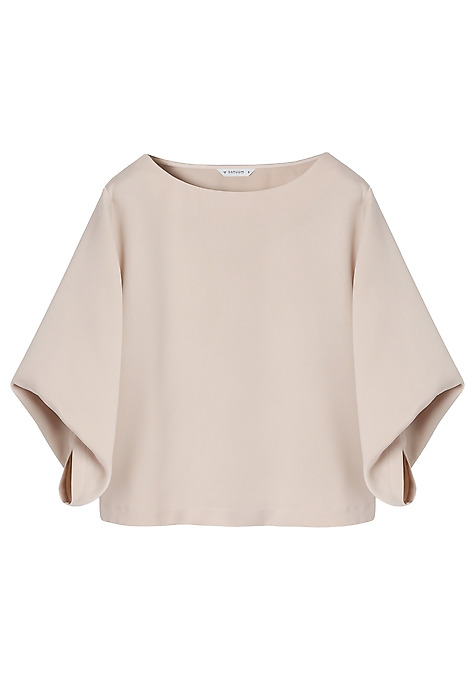 SATYNOWA BLUZKA Z SZEROKIM RĘKAWEM - LAMA 1 SATYNOWA BLUZKA Z SZEROKIM RĘKAWEM - LAMA 1