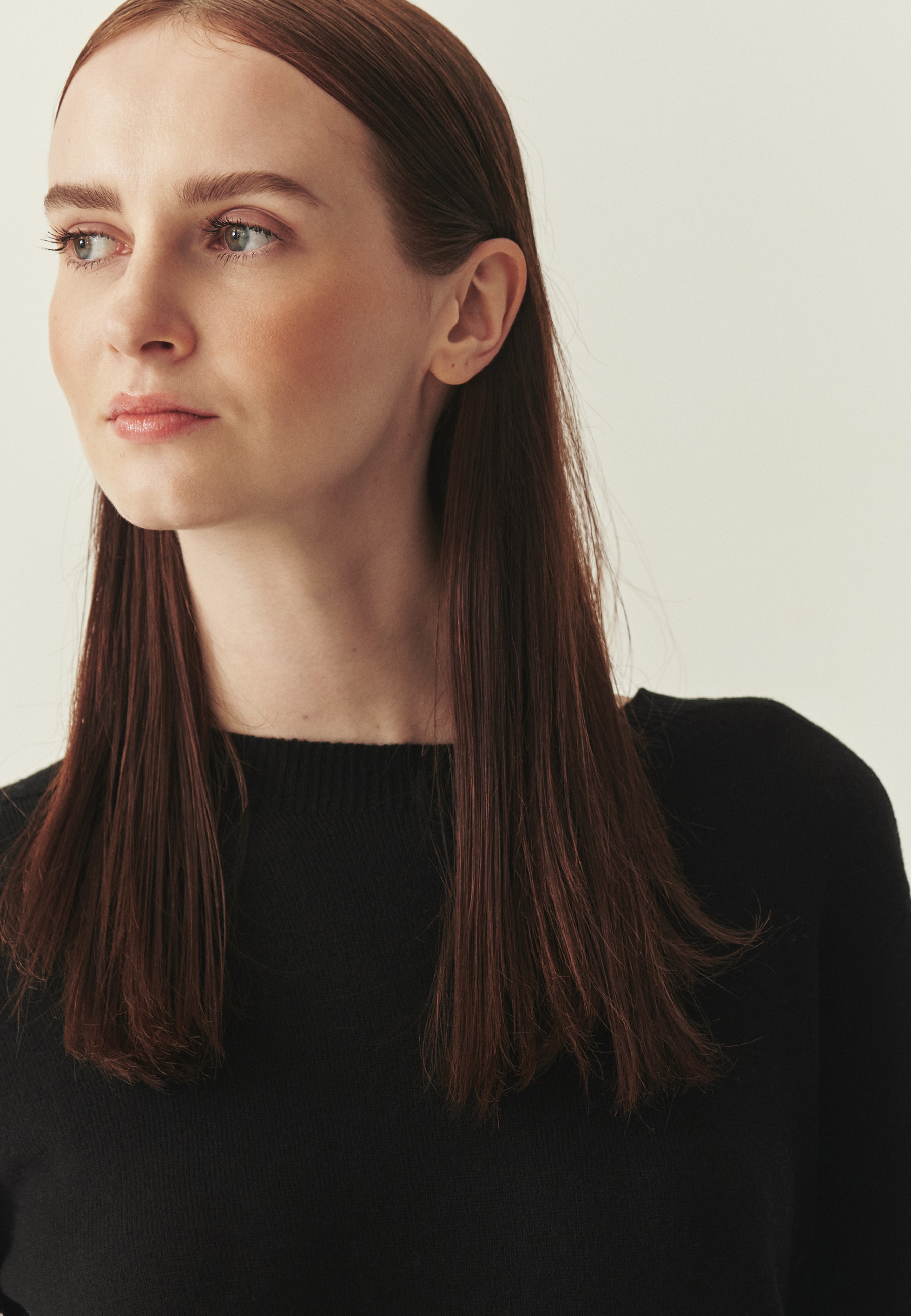 WEŁNIANY SWETER Z DŁUGIM RĘKAWEM - ROSSA CZARNY 2