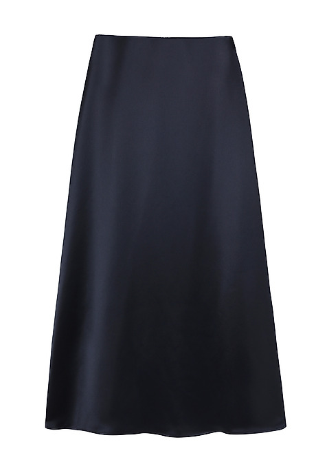 LADIES' SATIN MAXI SKIRT — LUKSA NAVY BLUE 2