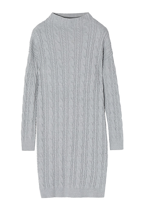 PLETENÉ ŠATY S VRKOČOVOU VÄZBOU WENWI SIVÁ 2