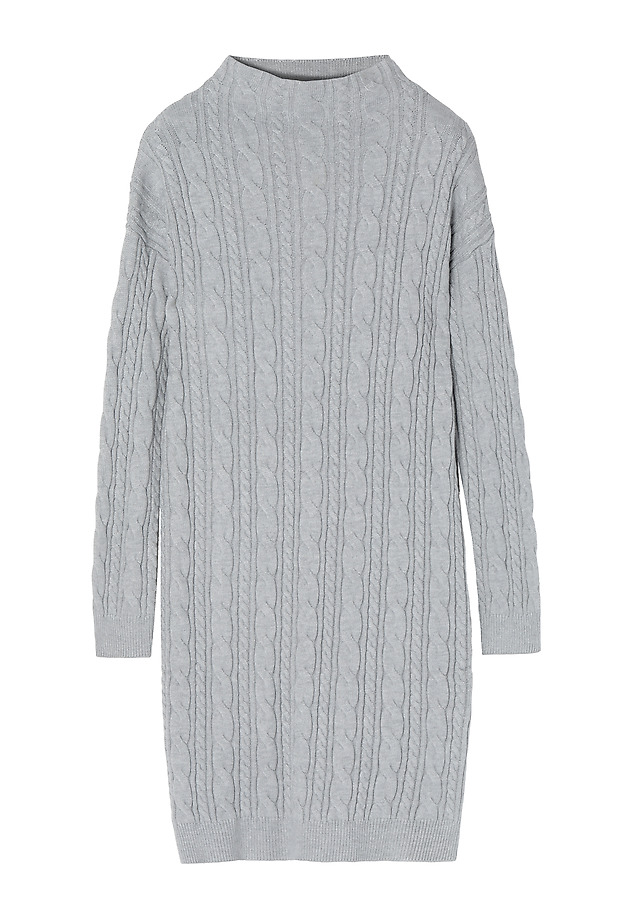 LADIES’ KNIT DRESS WITH A BRAIDED TEXTURE WENWI LADIES’ KNIT DRESS WITH A BRAIDED TEXTURE WENWI GREY 6
