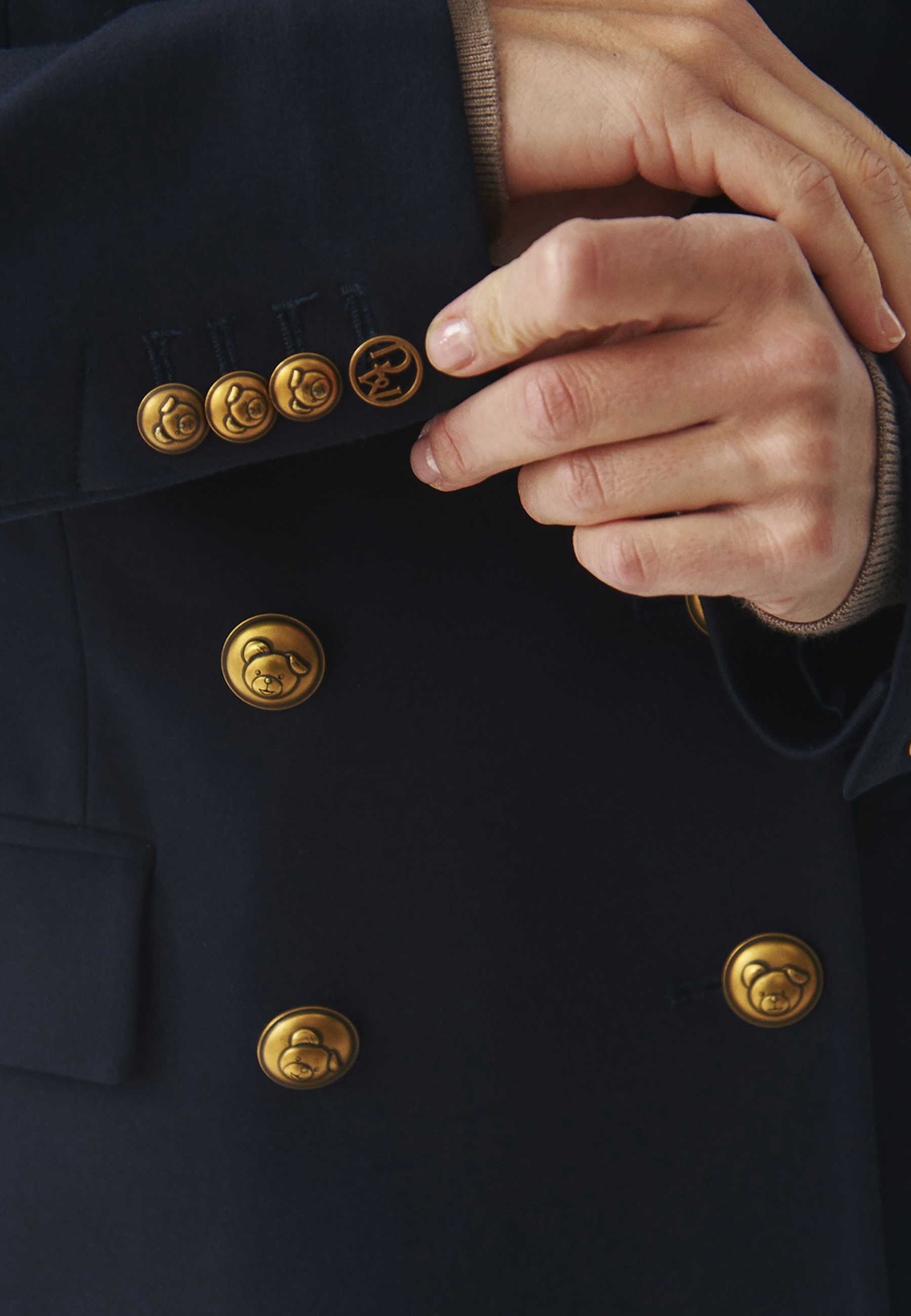 DZIANINOWY DWURZĘDOWY ŻAKIET DAMSKI — ADAMIA GRANATOWY 2