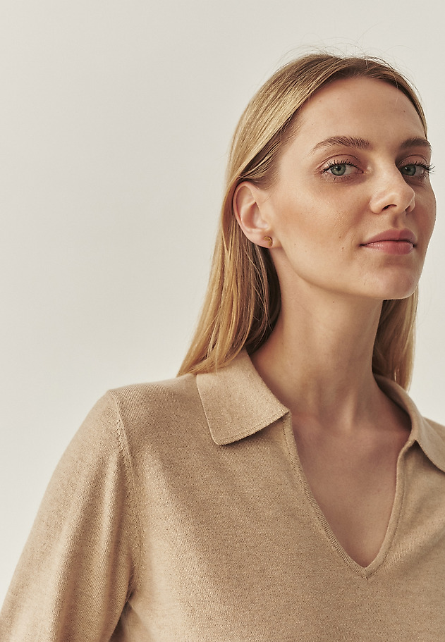 CLASSIC CASHMERE BLEND JUMPER - PALA 1 CLASSIC CASHMERE BLEND JUMPER - PALA 1 BEIGE 1