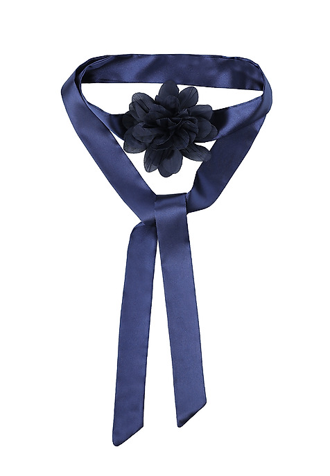 WOVEN FLOWER COLLECTION PENDANT WITH DECORATIVE FLOWER — SCRAFI NAVY BLUE 2