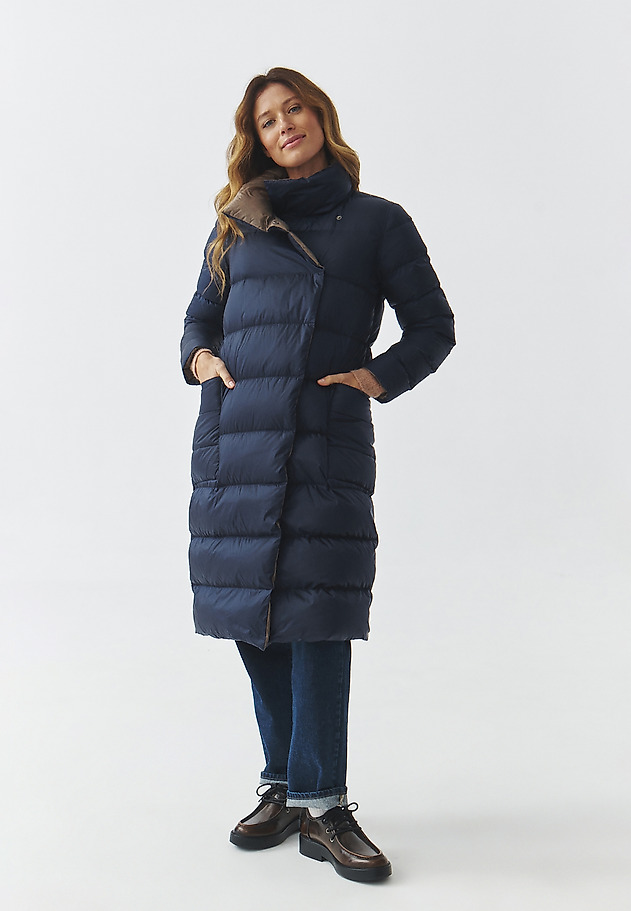 PALTON DE DAMĂ, DIN ȚESĂTURĂ, CU MATLASARE - AKO PALTON DE DAMĂ, DIN ȚESĂTURĂ, CU MATLASARE - AKO BLEUMARIN 2