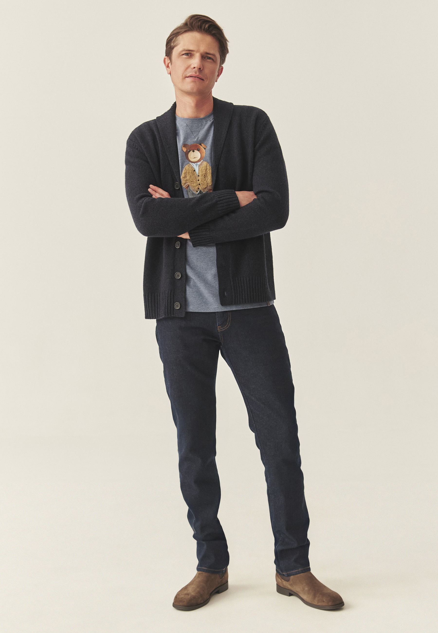 MĘSKI KARDIGAN Z WEŁNĄ - DARLOS GRANATOWY 2