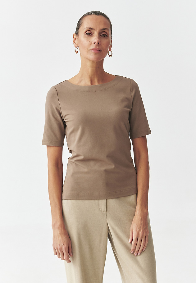 FITTED KNITTED LADY'S BLOUSE — LUMIKO FITTED KNITTED LADY'S BLOUSE — LUMIKO BEIGE 5