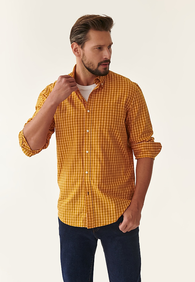 MEN'S CHECKERED SHIRT CHARLES 1 CLASSIC MEN'S CHECKERED SHIRT CHARLES 1 CLASSIC YELLOW 5