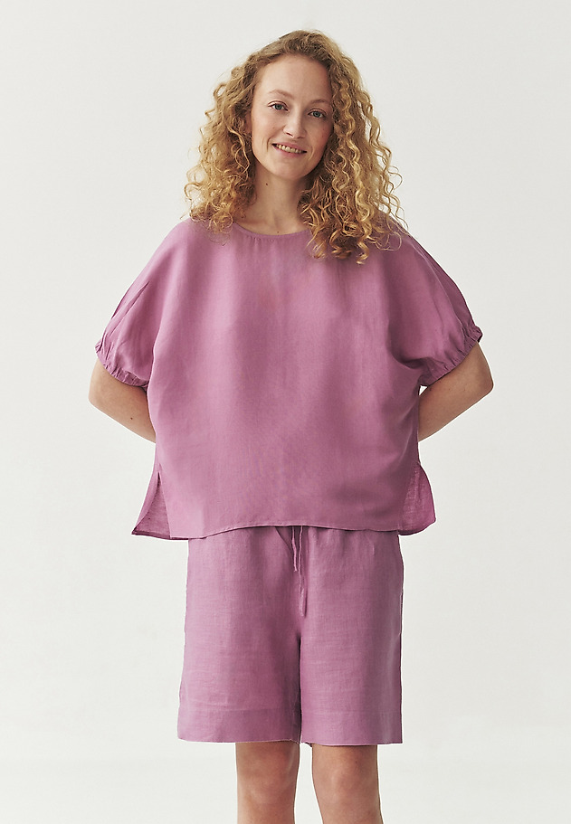 LINEN-VISCOSE BLOUSE - MALAGA LINEN-VISCOSE BLOUSE - MALAGA FIOLETOWY 1