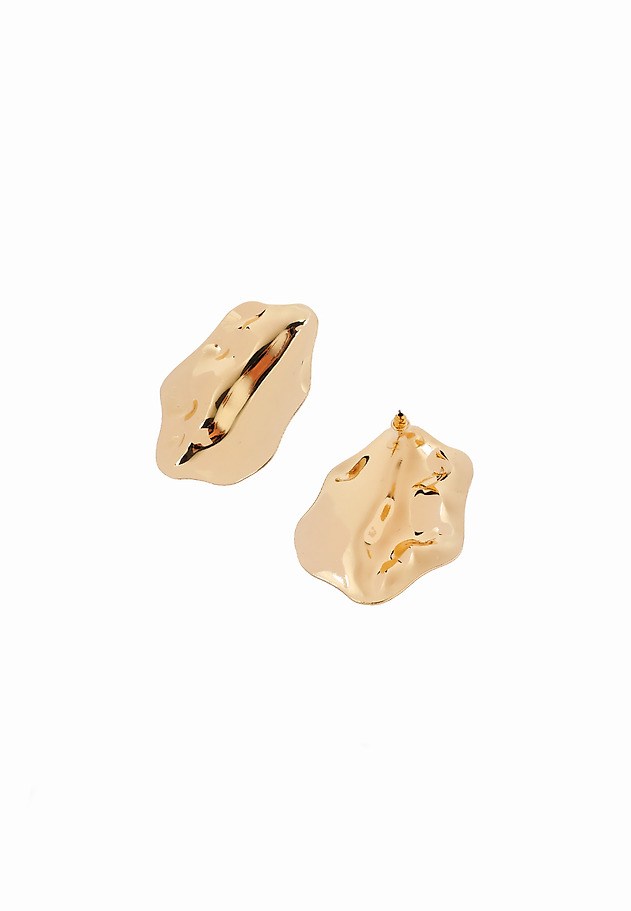 MASSIVE GOLD-COLORED EARRINGS - LANIS MASSIVE GOLD-COLORED EARRINGS - LANIS ZŁOTY 4