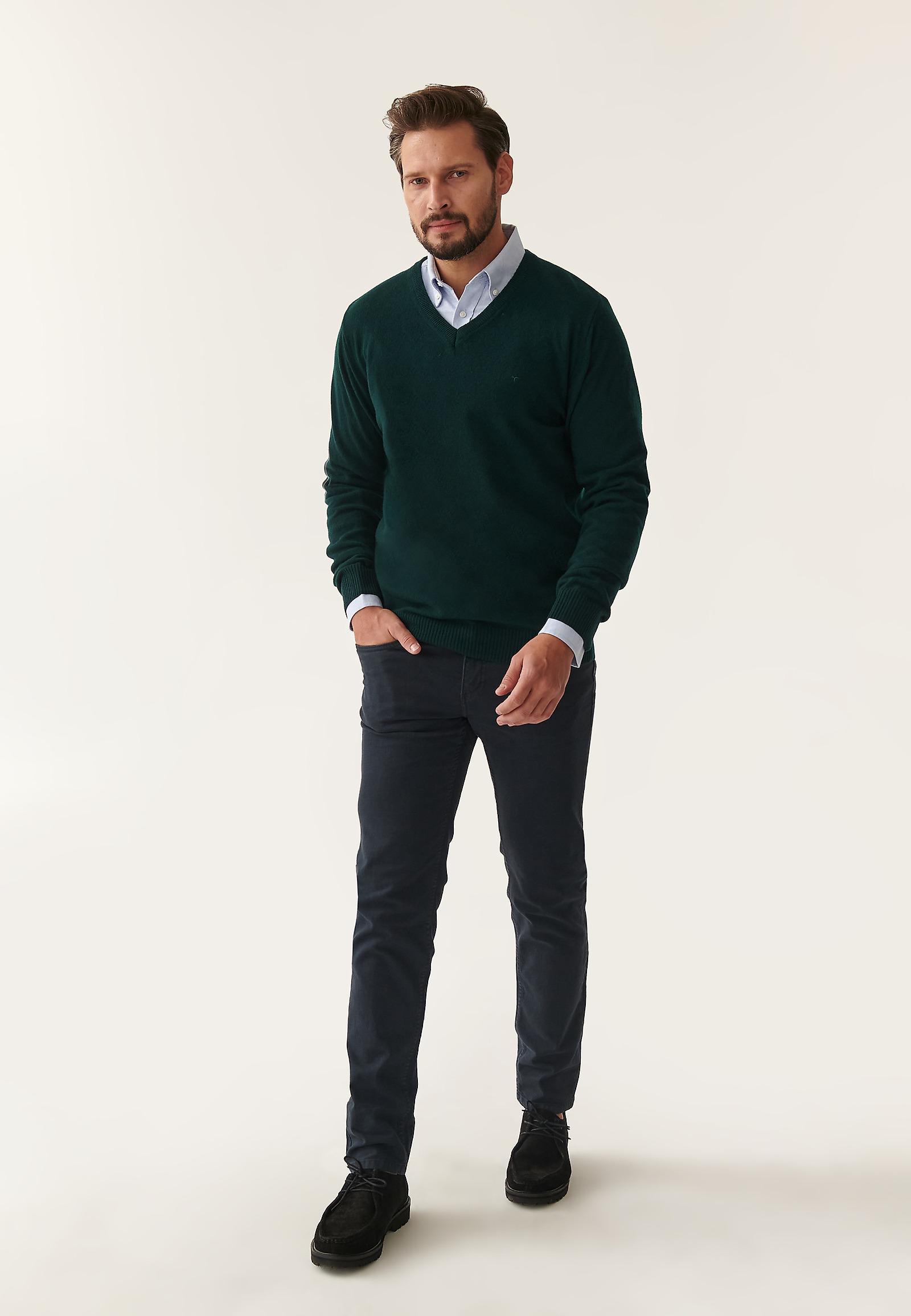 WEŁNIANY SWETER MĘSKI MARK 1 WEŁNIANY SWETER MĘSKI MARK 1 ZIELONY 83183