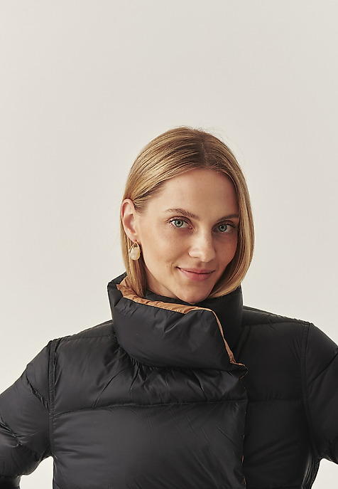 DOWN COAT WITH STAND-UP COLLAR - AKO BLACK 2