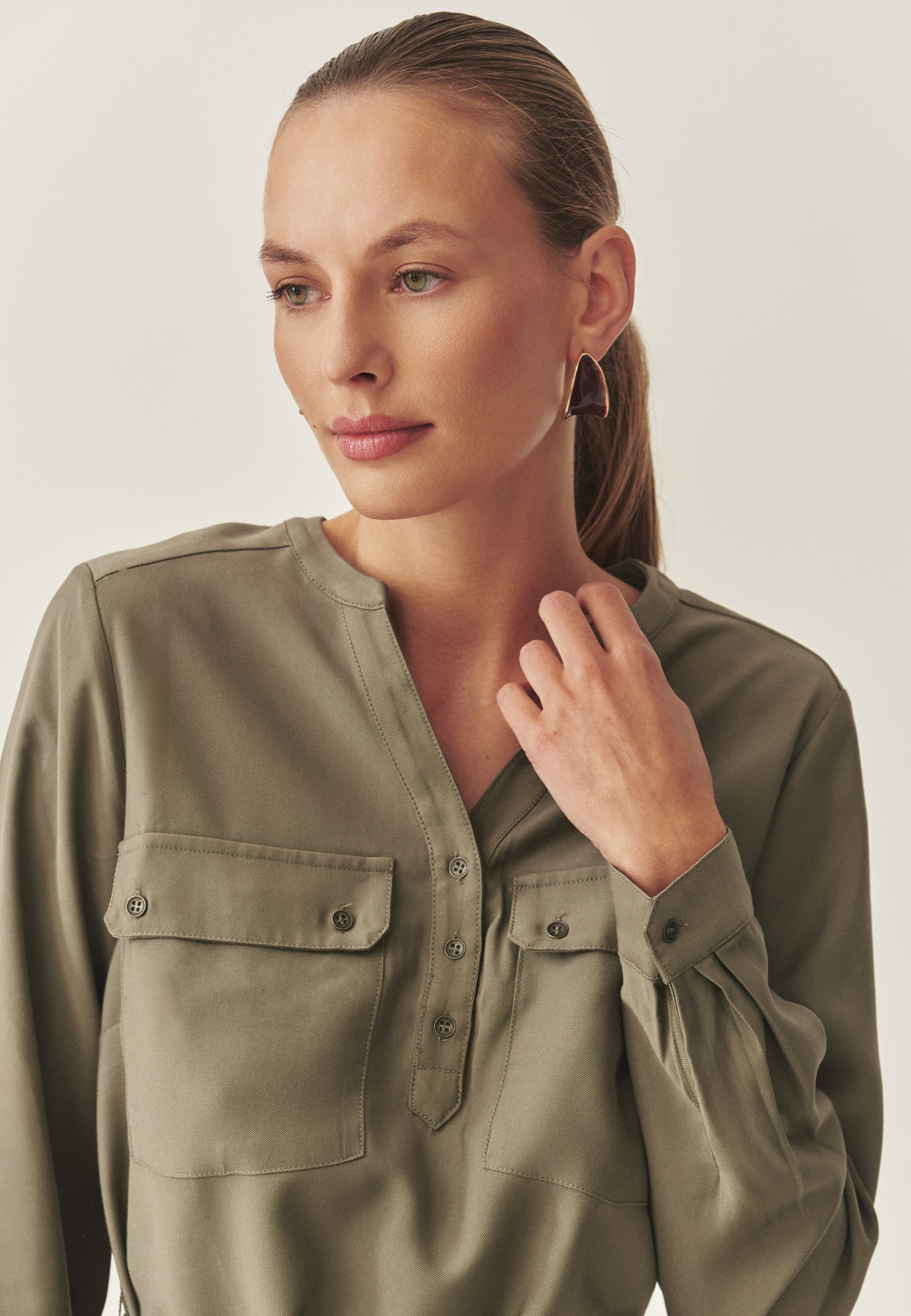 ROCHIE DIN ȚESĂTURĂ CU CUREA ÎN TALIE - KORMO KAKI 2