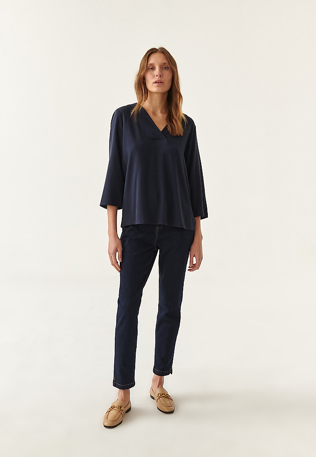 WATER-LIKE LADIES' BLOUSE SIMPLENA WATER-LIKE LADIES' BLOUSE SIMPLENA NAVY BLUE 2