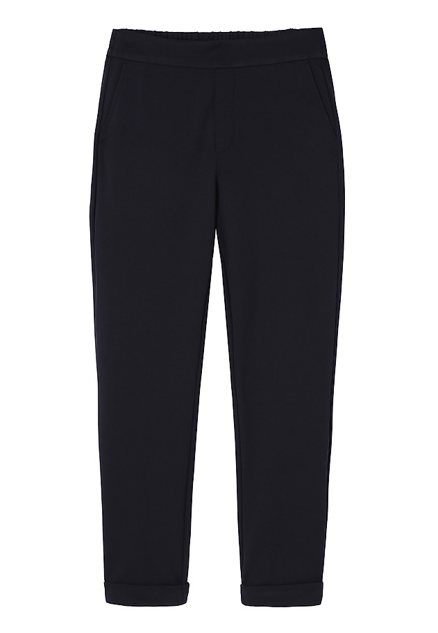 LADIES' KNITTED TROUSERS WITH ELASTIC WAISTBAND - LILO LADIES' KNITTED TROUSERS WITH ELASTIC WAISTBAND - LILO GRANATOWY 4