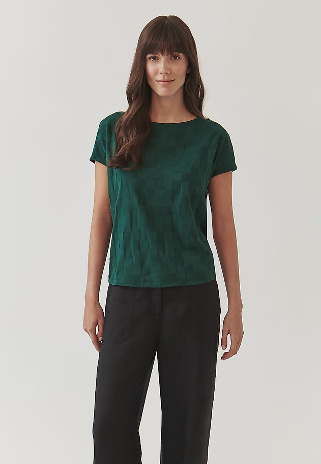 DÁMSKA BLÚZKA ZO ŠTRUKTÚROVANÉHO BAVLNENÉHO ÚPLETU – AMERIA DÁMSKA BLÚZKA ZO ŠTRUKTÚROVANÉHO BAVLNENÉHO ÚPLETU – AMERIA ZELENÁ 3