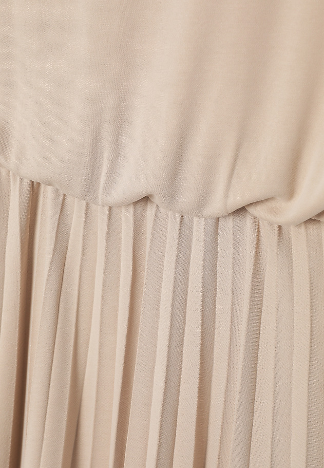 PLEATED MIDI DRESS - KALIJA color BEIGE PLEATED MIDI DRESS - KALIJA color BEIGE