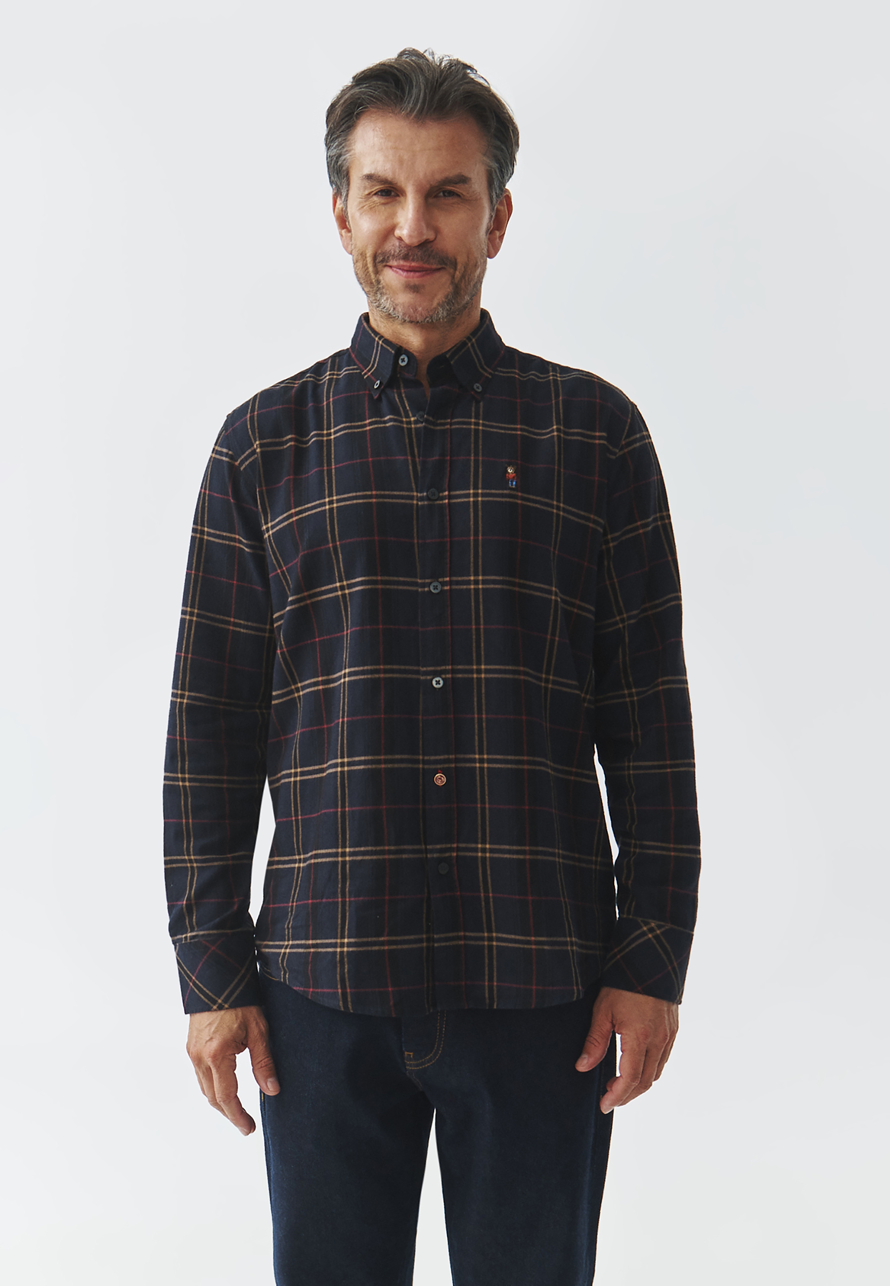 BAWEŁNIANA KOSZULA MĘSKA W KRATĘ — MARCO 2 MULTIKOLOR 2