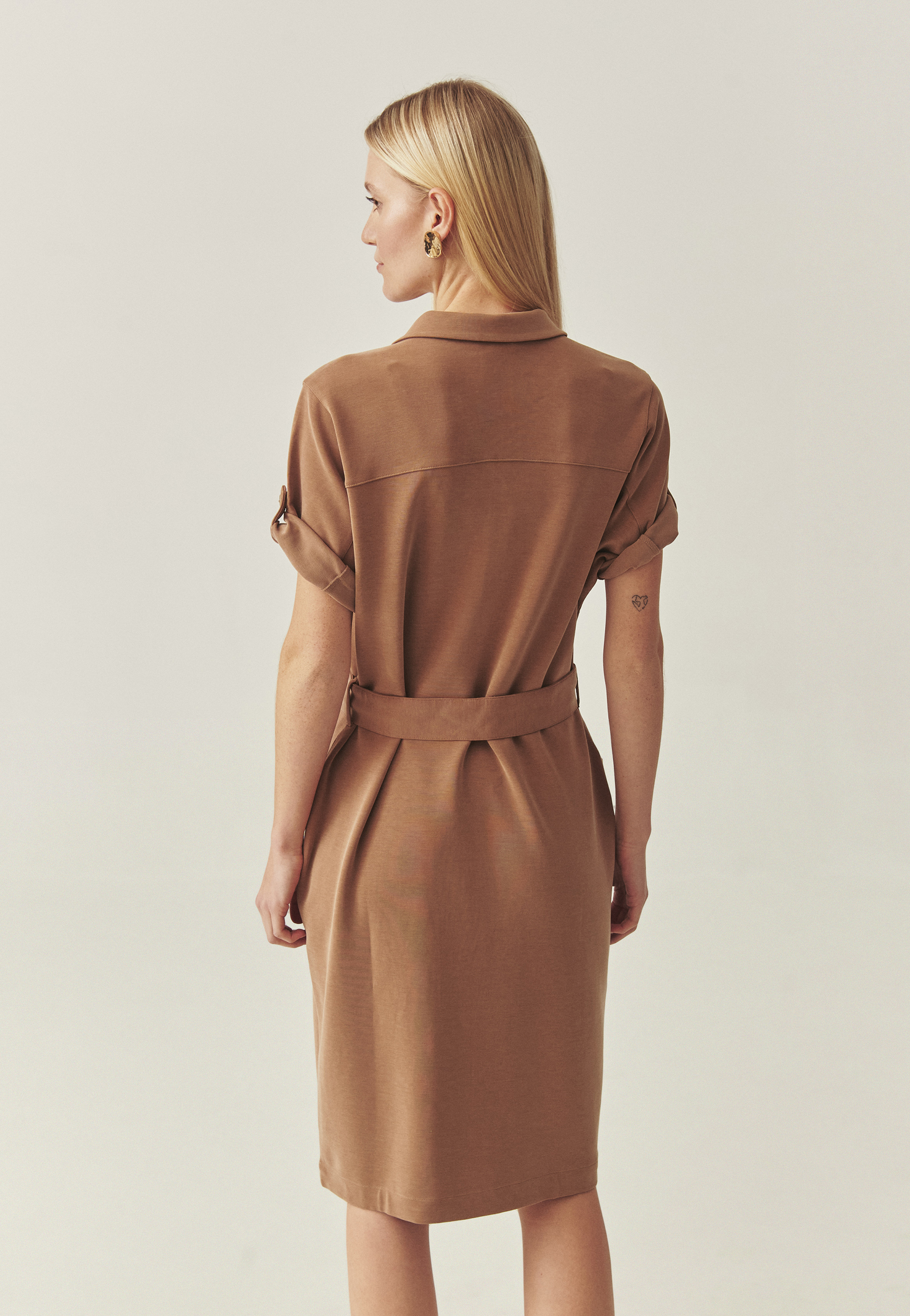 ROCHIE TRICOTATĂ CU NASTURI — ZOE BEJ 2