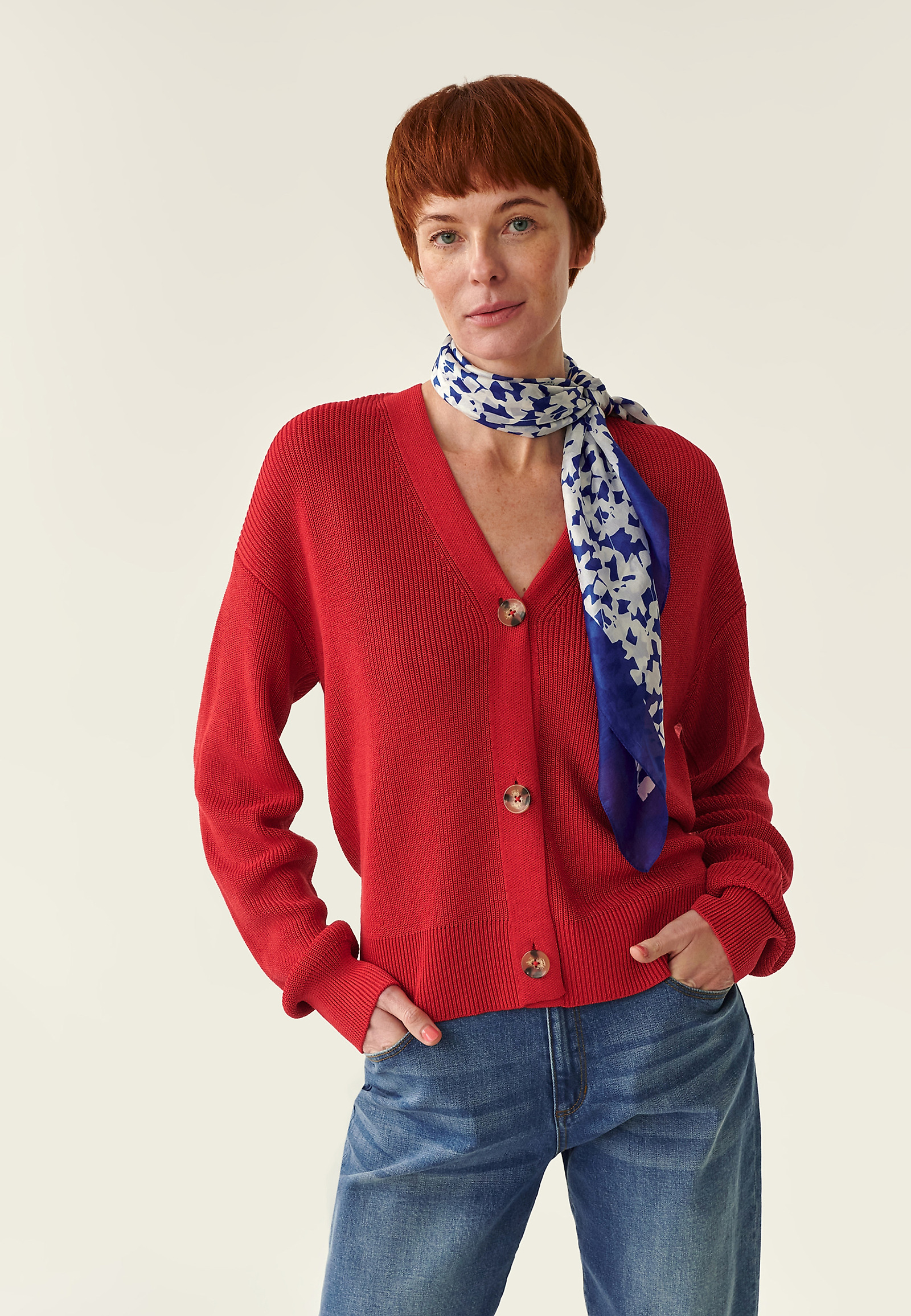 LADIES' SILK SCARF FLORI LADIES' SILK SCARF FLORI BLUE 86810