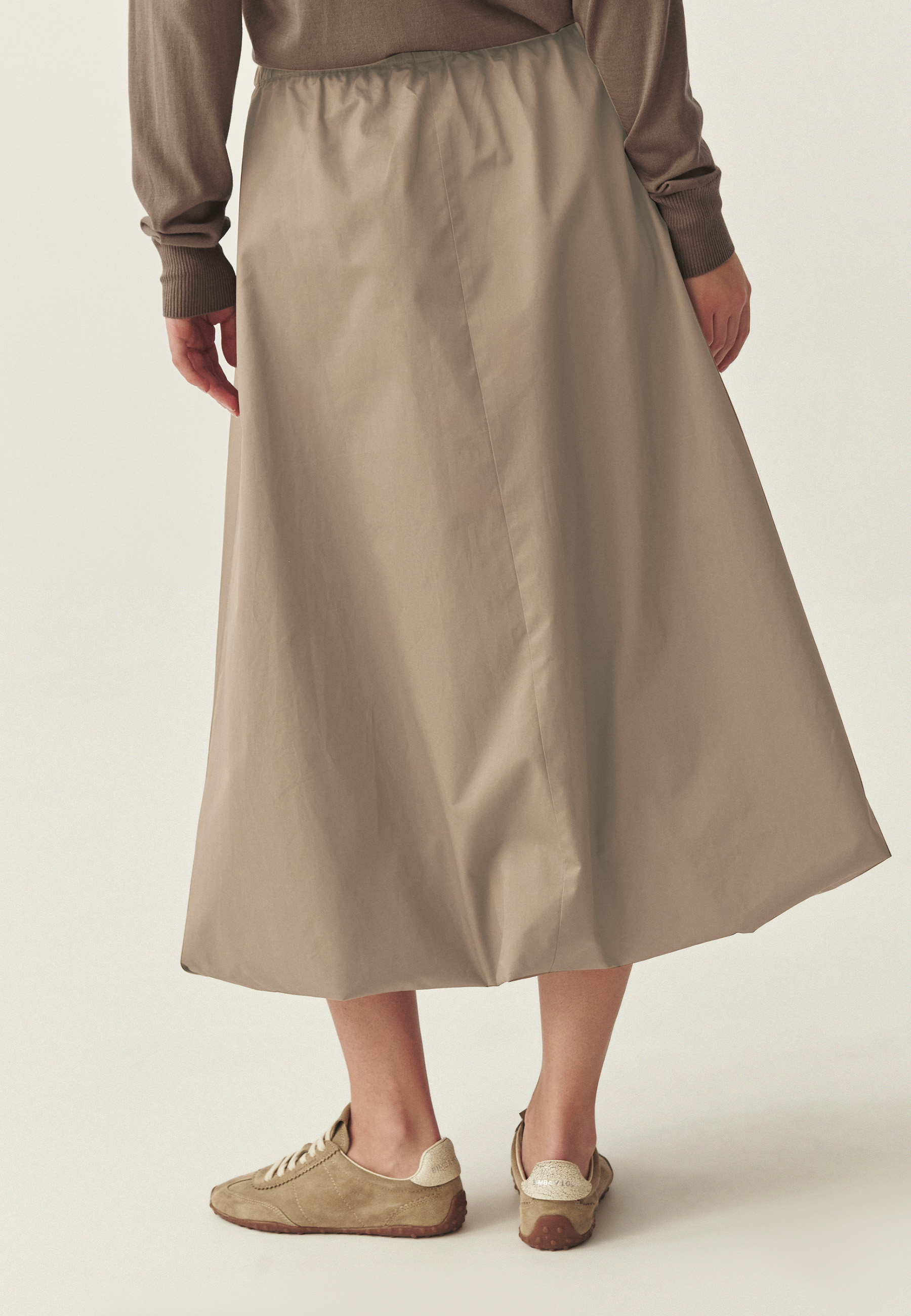 FUSTĂ MIDI DIN BUMBAC - SYGMI 1 BEJ 2